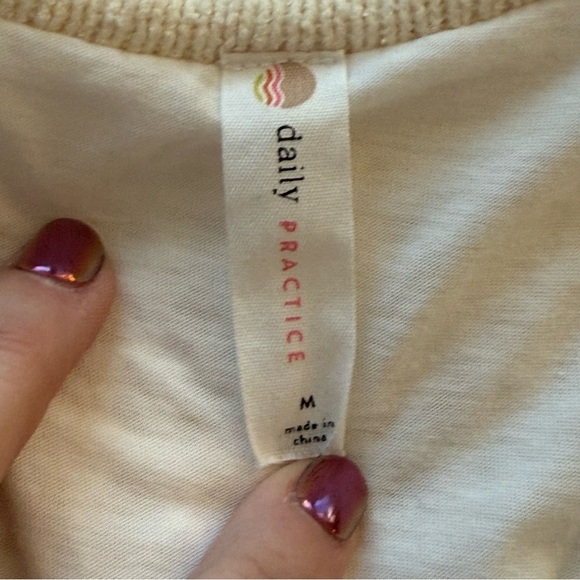 Anthropologie Daily Practice Twofer Sweater Knit Mini Dress Cream Medium Boho - Picture 13 of 15